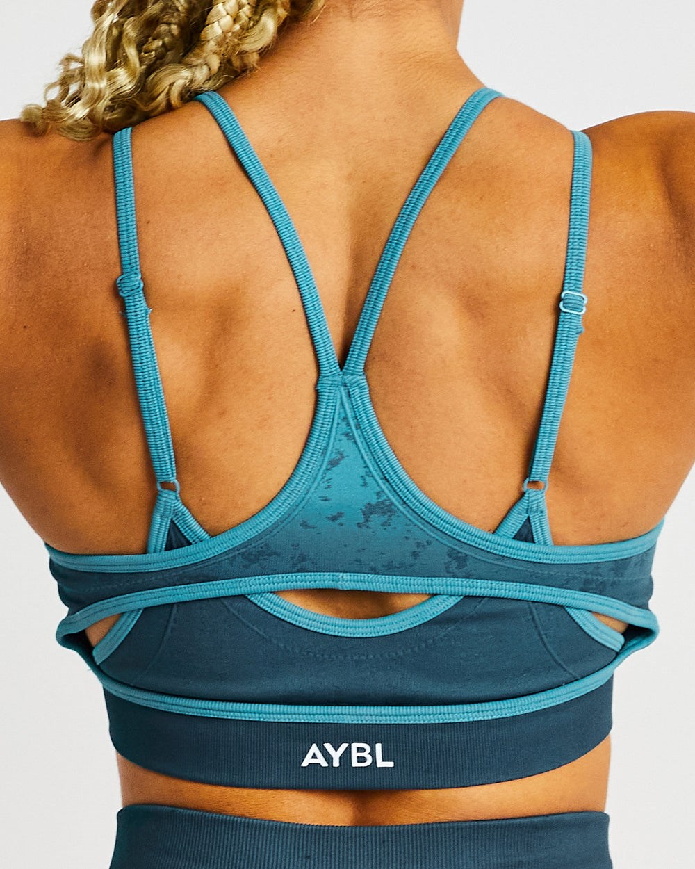 AYBL Flare Seamless Sports Bra Teal | 029-GRUOBF