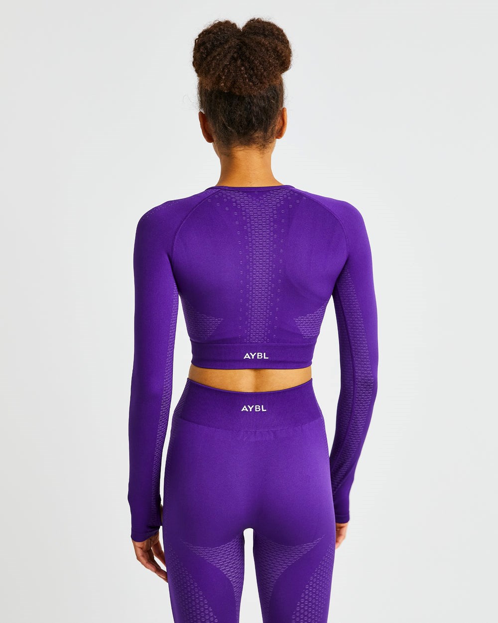 AYBL Ignite Seamless Long Sleeve Crop Top Lila | 231-XJVHYS