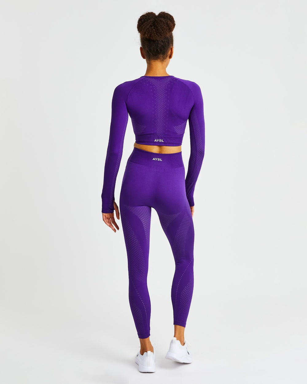 AYBL Ignite Seamless Long Sleeve Crop Top Lila | 231-XJVHYS