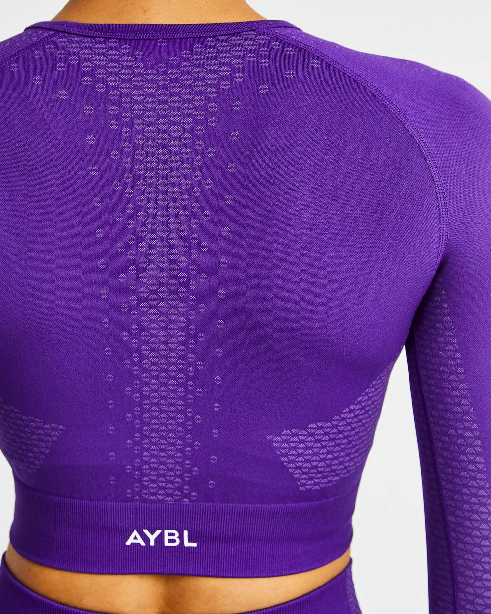 AYBL Ignite Seamless Long Sleeve Crop Top Lila | 231-XJVHYS