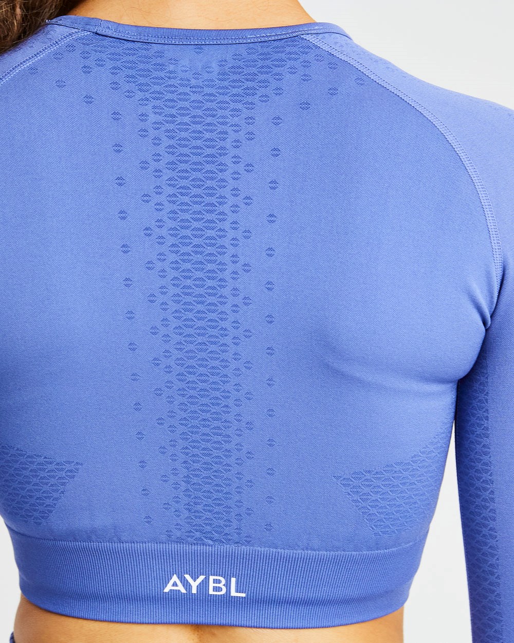 AYBL Ignite Seamless Long Sleeve Crop Top Blau | 807-WJATSD