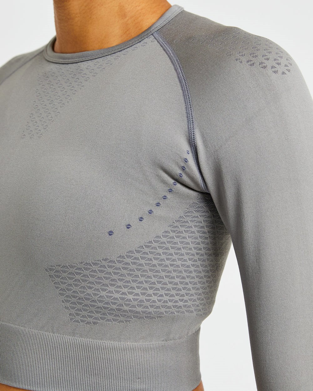 AYBL Ignite Seamless Long Sleeve Crop Top Grau | 901-HUVITX