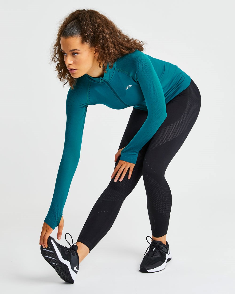 AYBL Ignite Seamless Zip Jacket Hyper Teal | 473-UEFYWG