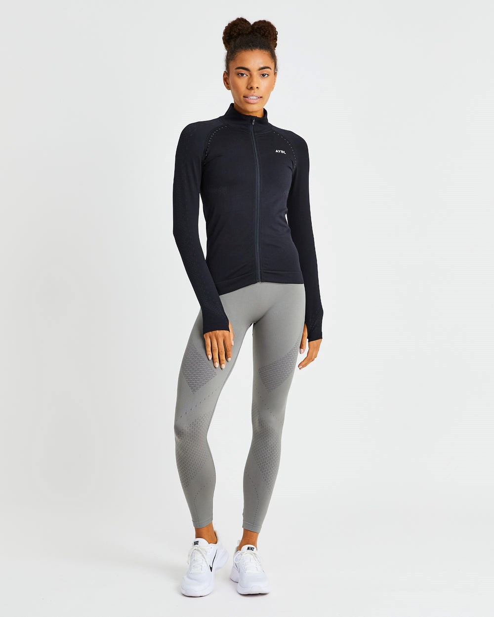 AYBL Ignite Seamless Zip Jacket Schwarz | 083-HWPFSJ