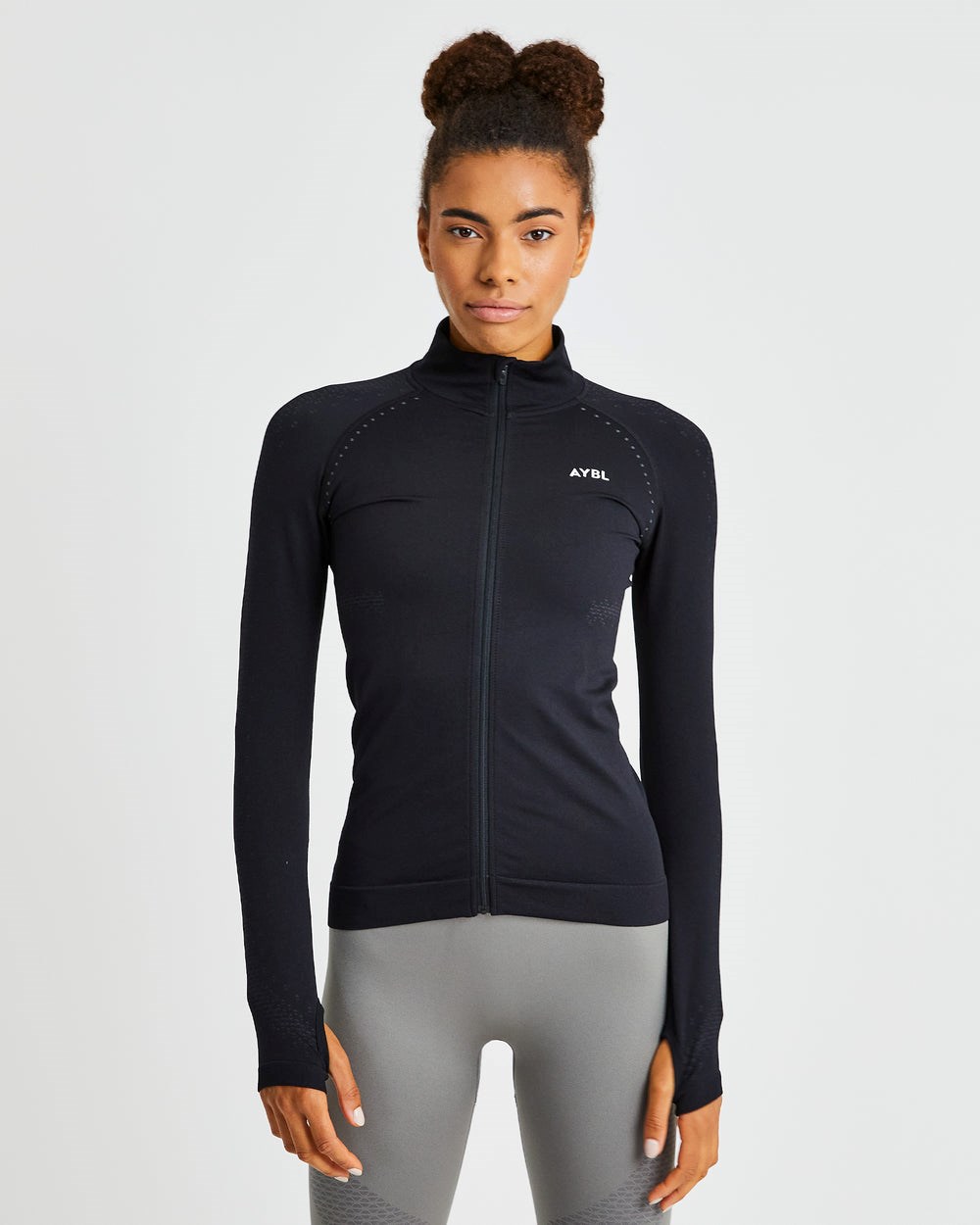 AYBL Ignite Seamless Zip Jacket Schwarz | 083-HWPFSJ