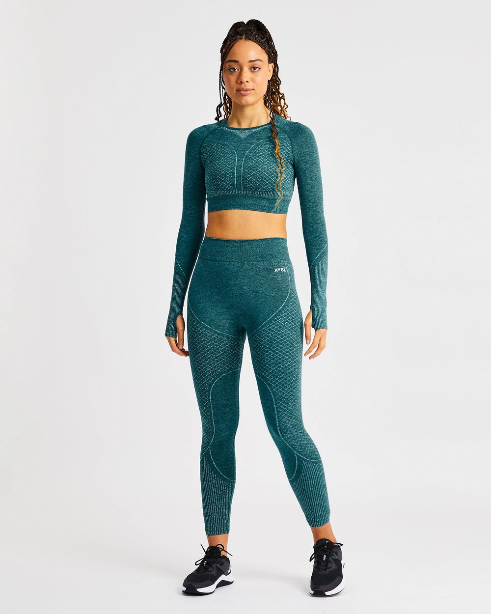 AYBL Impact Seamless Long Sleeve Crop Top Grün | 286-CHQDRK