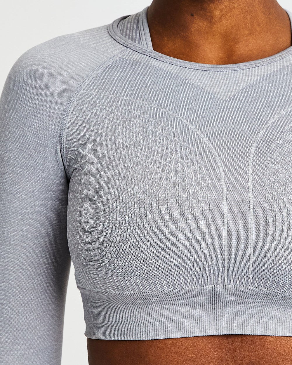 AYBL Impact Seamless Long Sleeve Crop Top Grau | 316-OCLZHB