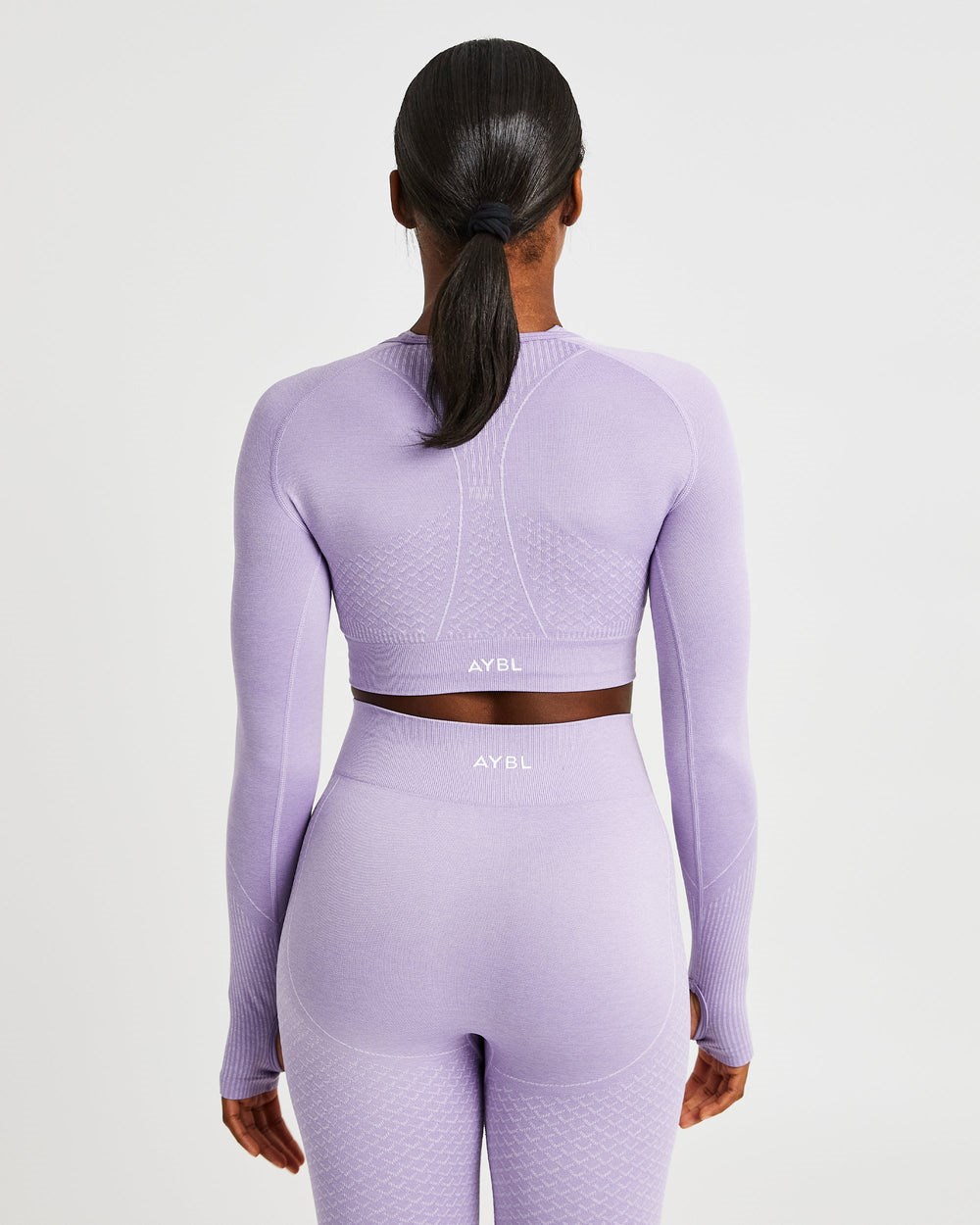 AYBL Impact Seamless Long Sleeve Crop Top Lilac | 792-YJMHUI