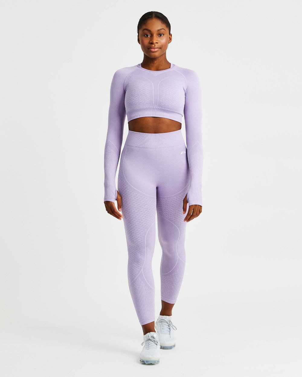 AYBL Impact Seamless Long Sleeve Crop Top Lilac | 792-YJMHUI