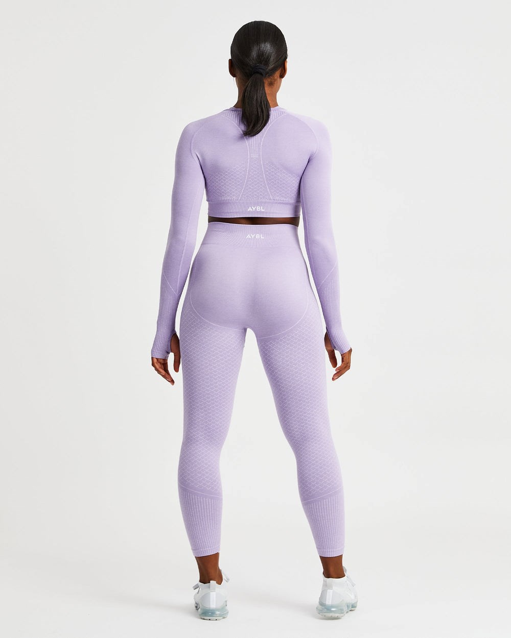 AYBL Impact Seamless Long Sleeve Crop Top Lilac | 792-YJMHUI