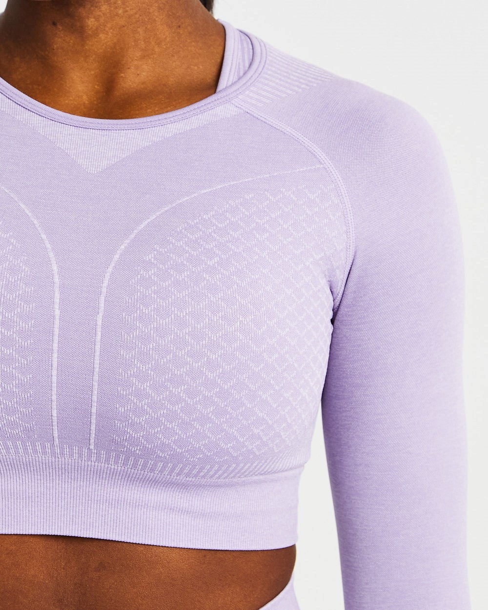 AYBL Impact Seamless Long Sleeve Crop Top Lilac | 792-YJMHUI