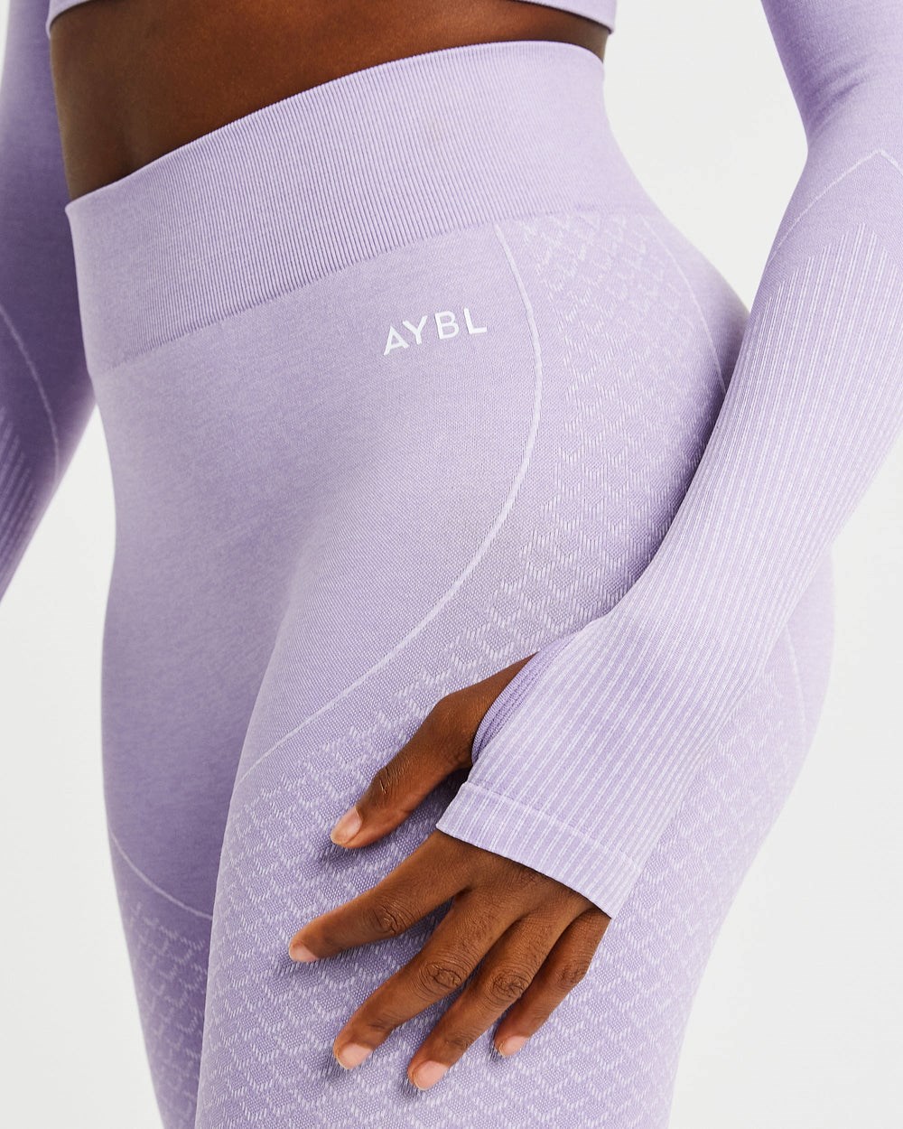 AYBL Impact Seamless Long Sleeve Crop Top Lilac | 792-YJMHUI