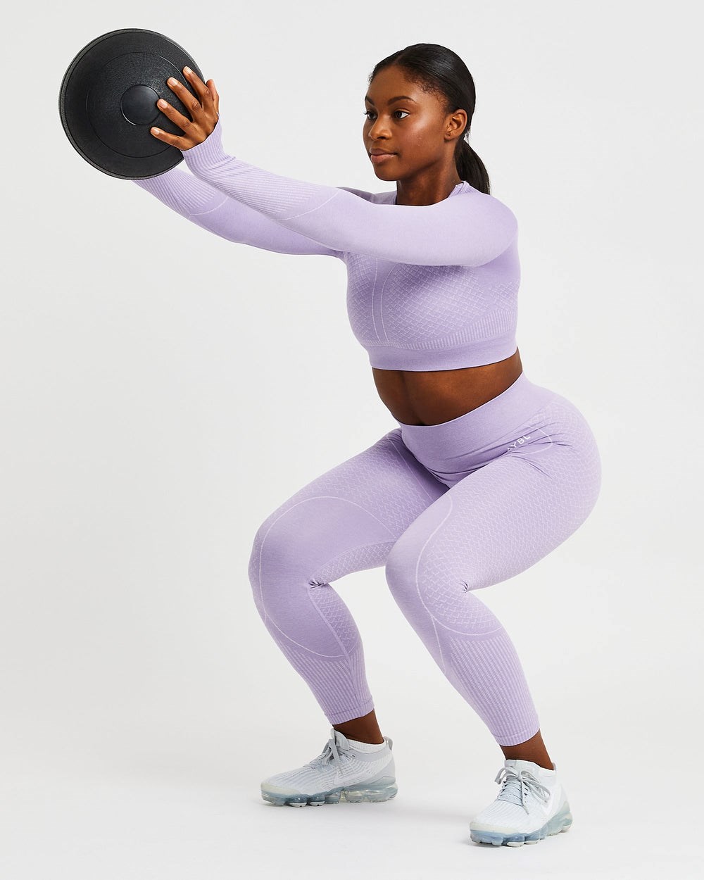 AYBL Impact Seamless Long Sleeve Crop Top Lilac | 903-IGCVAS