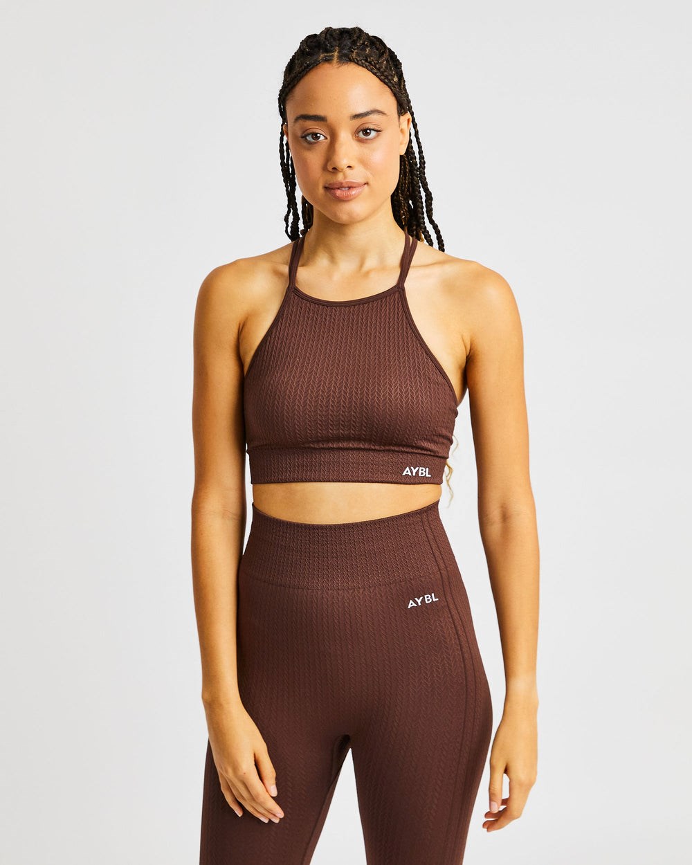 AYBL Luxe Seamless Crop Tank Top Braun | 109-UCDHMV