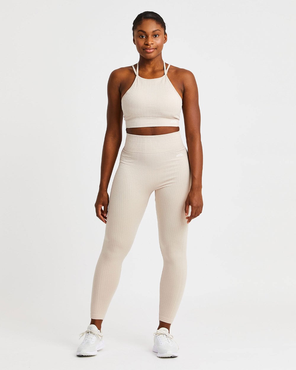 AYBL Luxe Seamless Crop Tank Top Sand | 391-TIUCPS