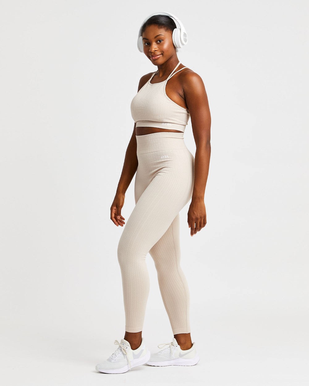 AYBL Luxe Seamless Crop Tank Top Sand | 396-BIQKRZ