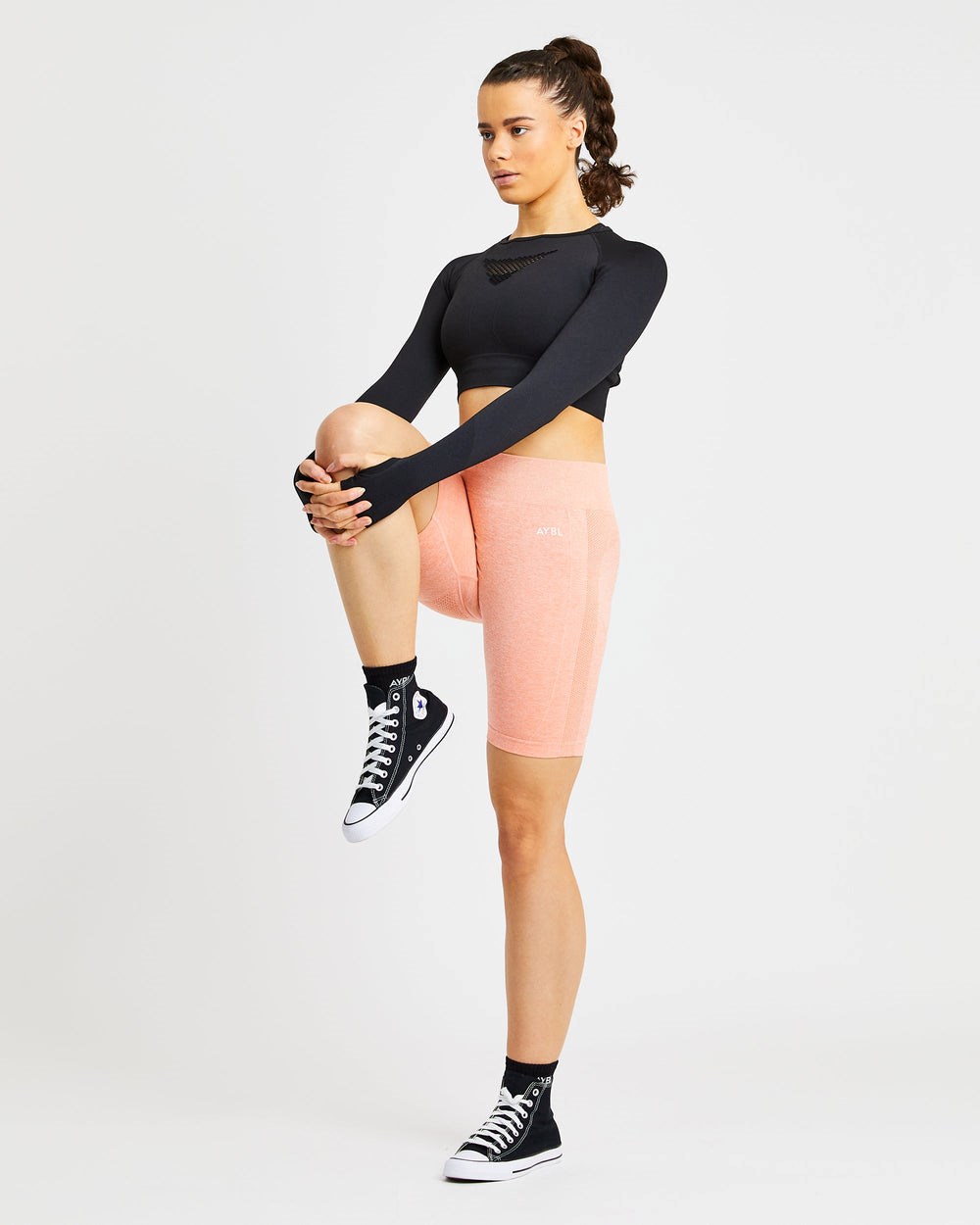 AYBL Motion Seamless Cycling Shorts Peach Marl | 687-YWUVKA