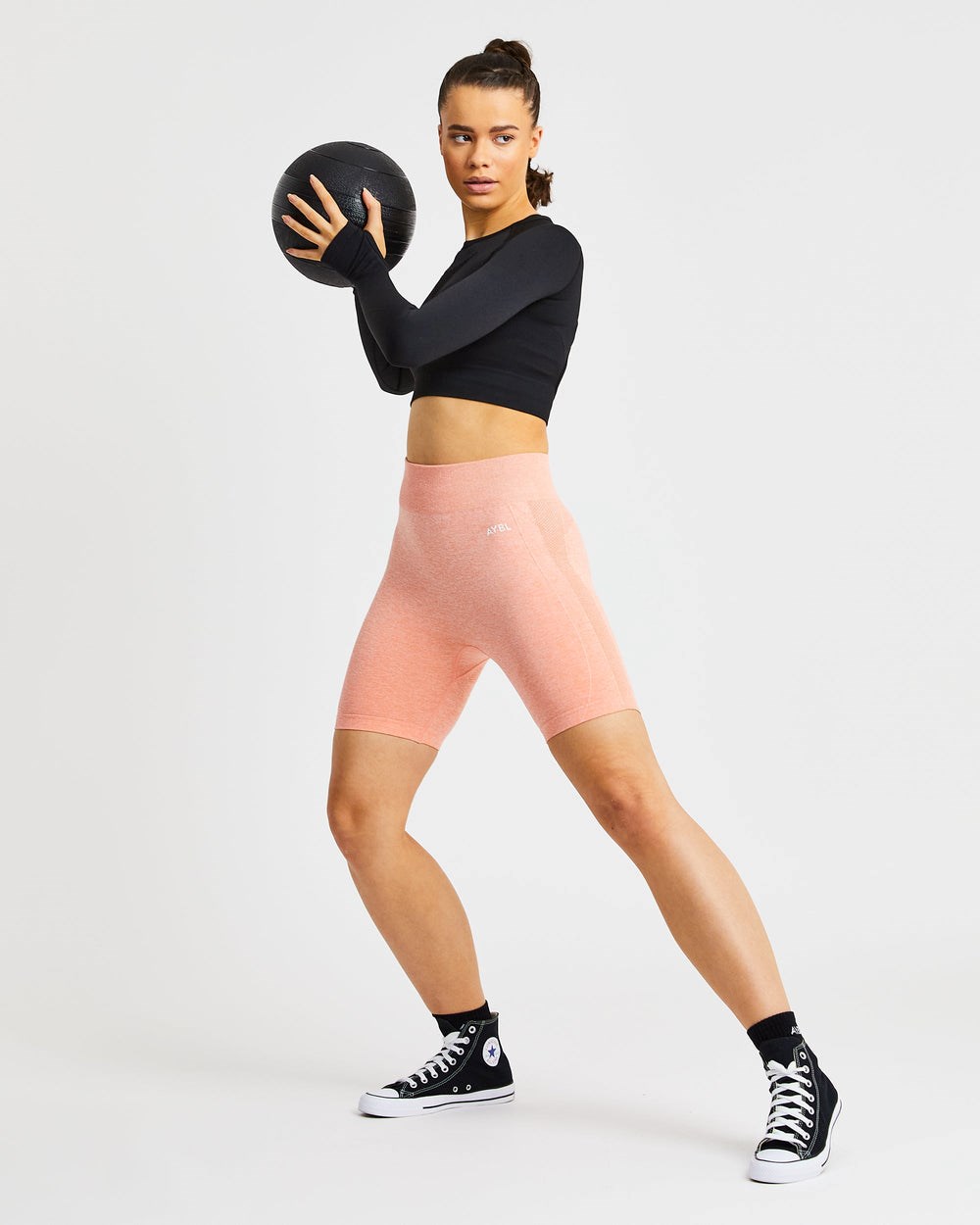 AYBL Motion Seamless Cycling Shorts Peach Marl | 687-YWUVKA