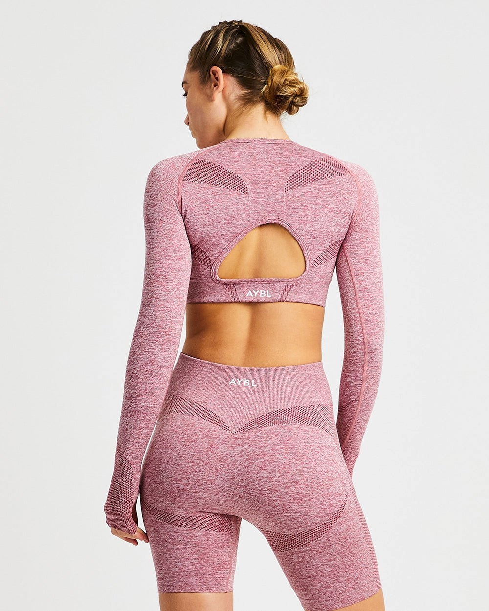 AYBL Motion Seamless Long Sleeve Crop Top Rot | 657-YLEQHR