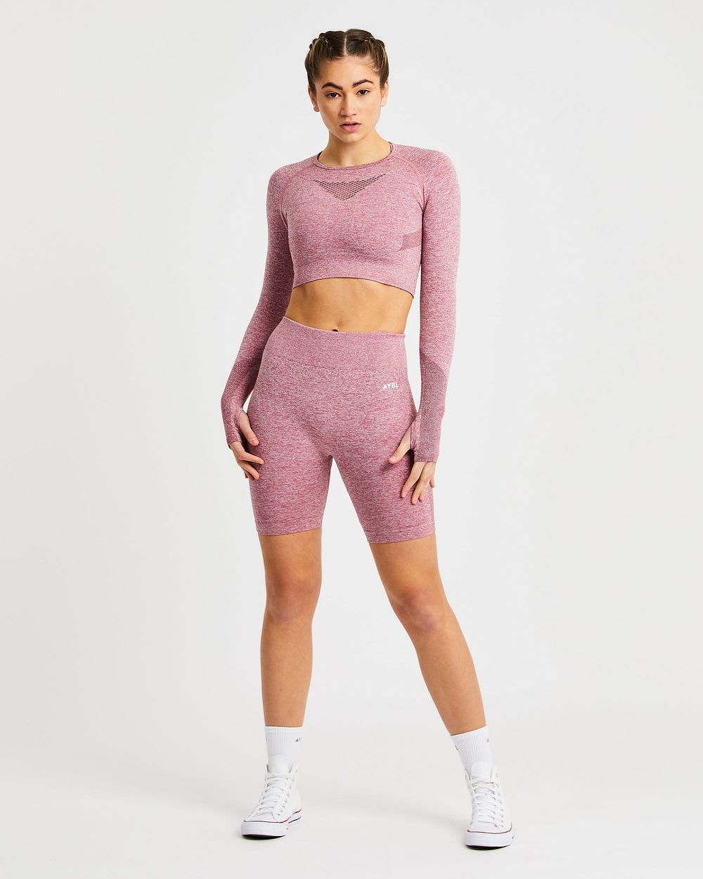 AYBL Motion Seamless Long Sleeve Crop Top Rot | 657-YLEQHR