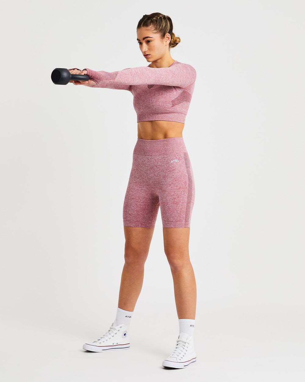 AYBL Motion Seamless Long Sleeve Crop Top Rot | 657-YLEQHR