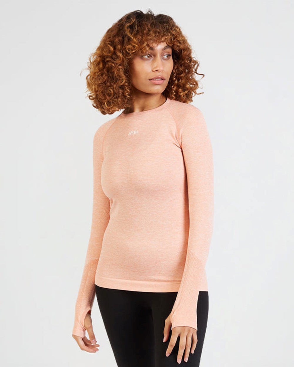 AYBL Motion Seamless Long Sleeve Top Peach | 710-EXLGPM