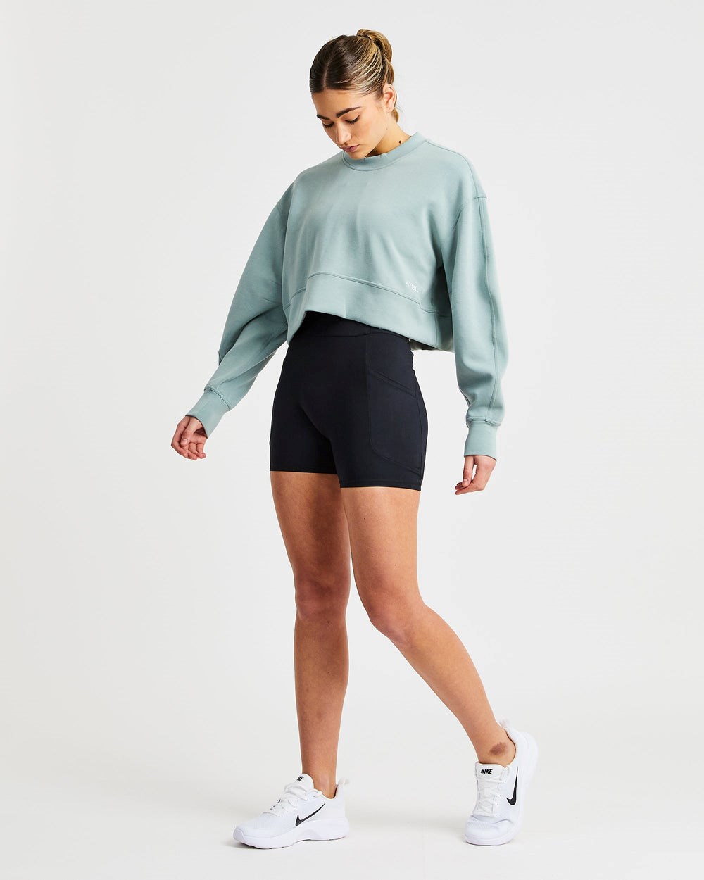 AYBL Oversized Crop Jumper Grün | 963-KNFWDI