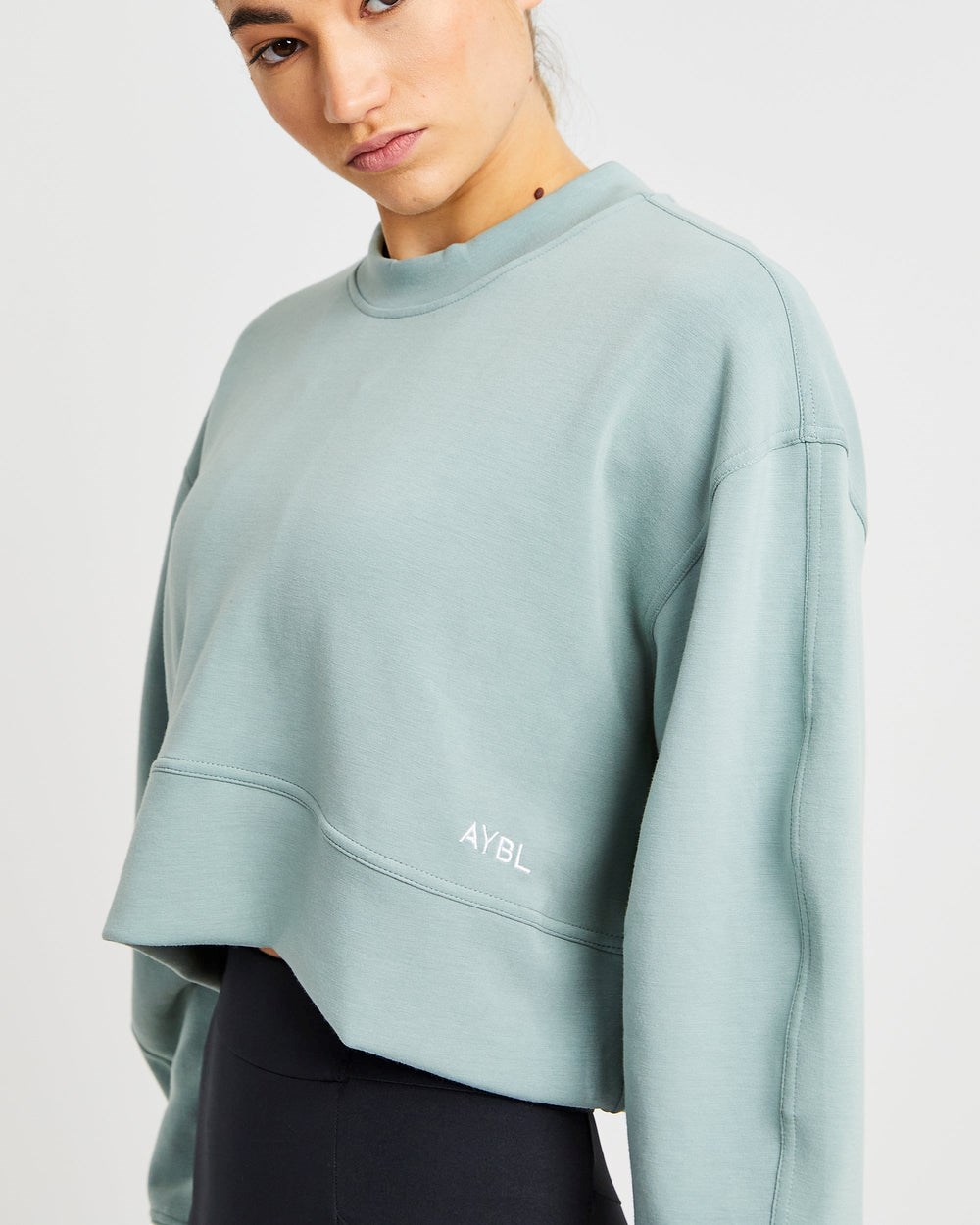 AYBL Oversized Crop Jumper Grün | 963-KNFWDI