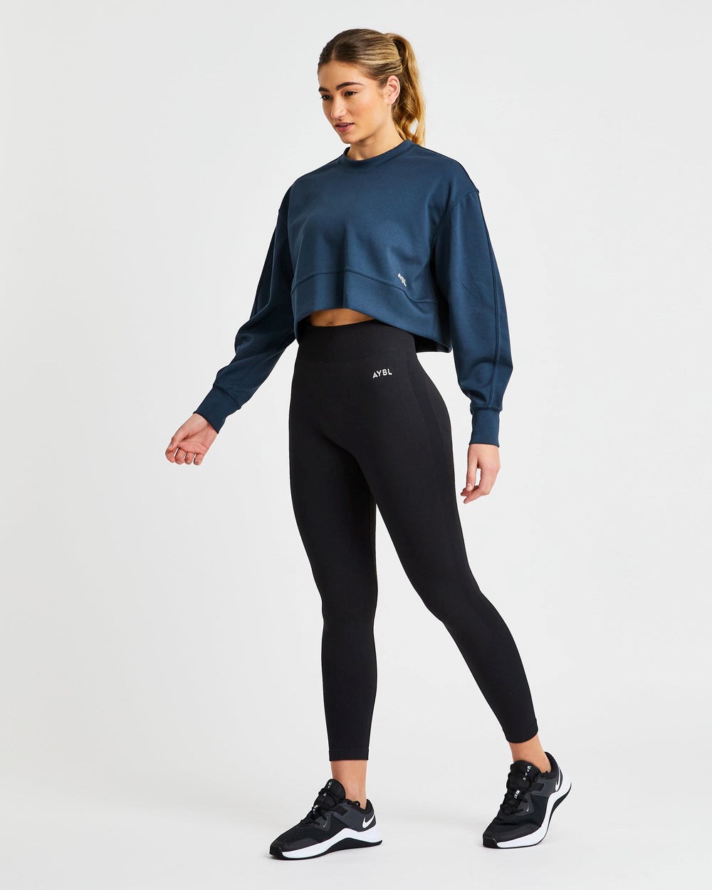 AYBL Oversized Crop Jumper Navy | 093-ZNPHBU