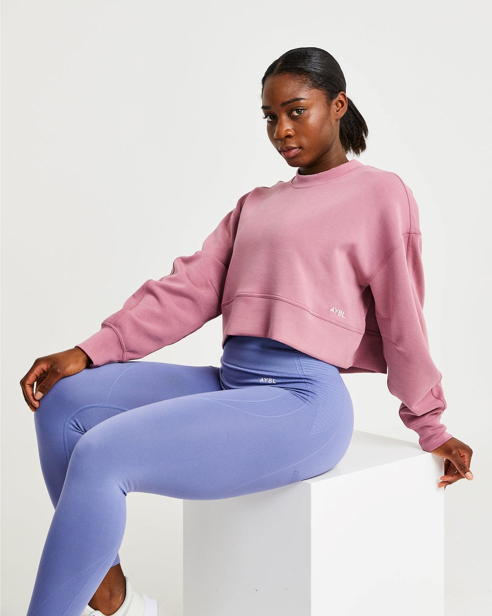 AYBL Oversized Crop Jumper Rosa Rosa | 894-HSTGFU