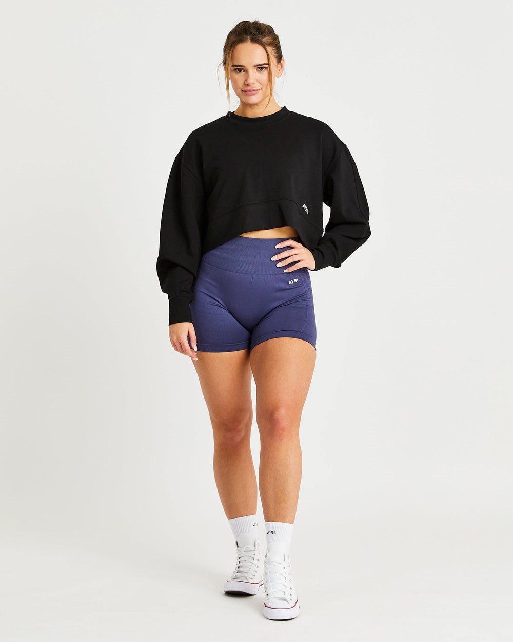 AYBL Oversized Crop Jumper Schwarz | 061-JBFUMT