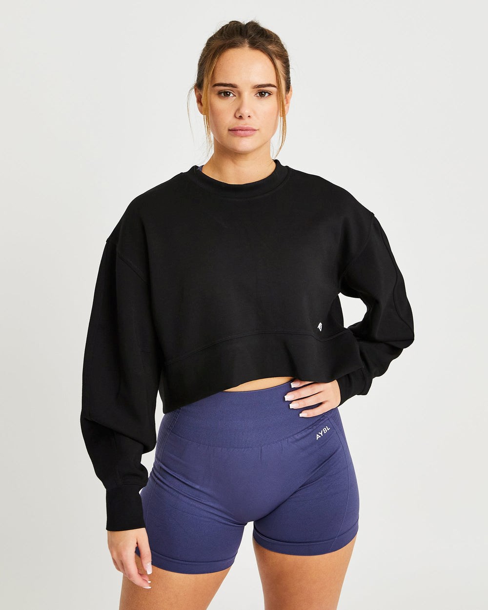 AYBL Oversized Crop Jumper Schwarz | 061-JBFUMT