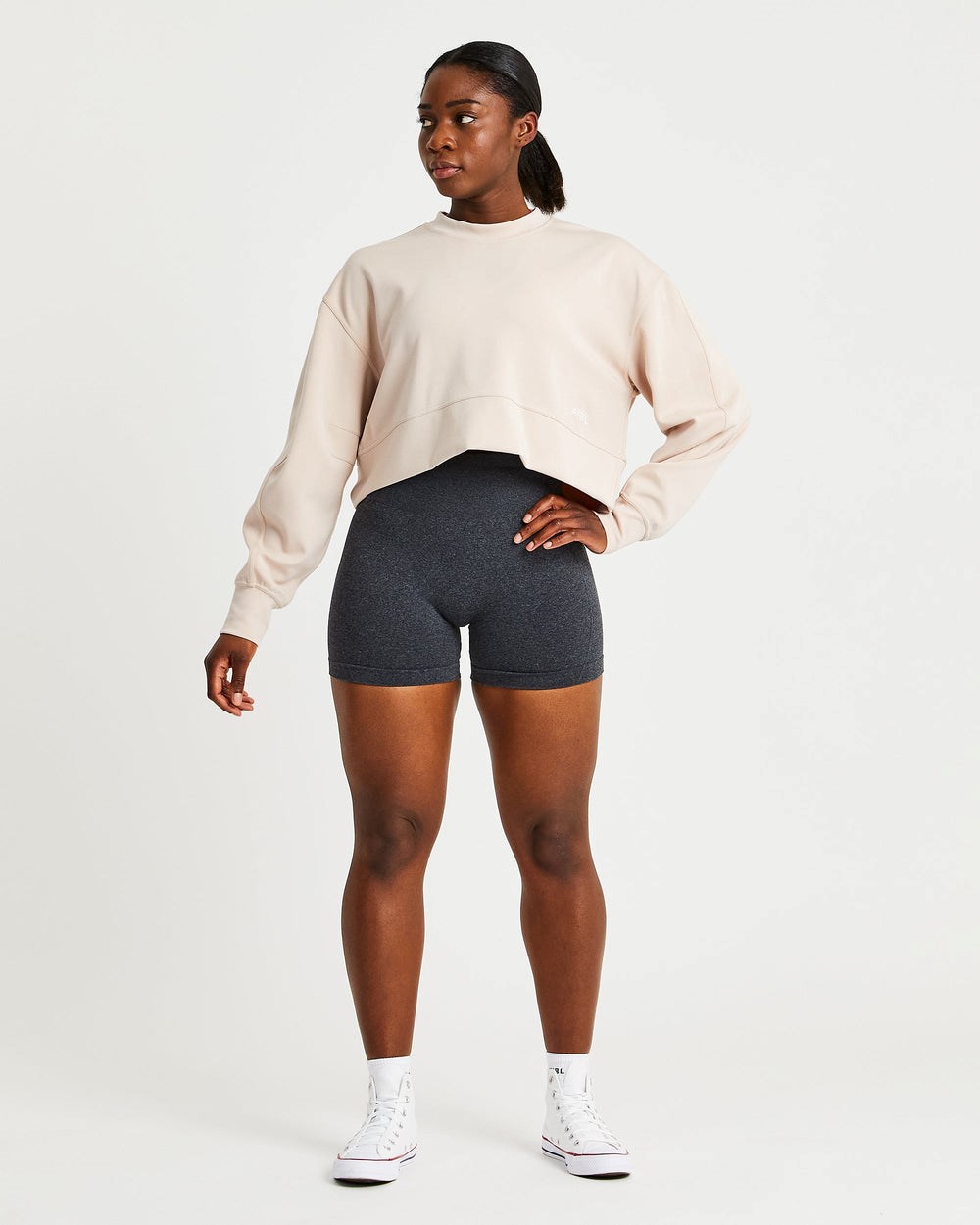 AYBL Oversized Crop Jumper Weiß | 506-LEJWOI