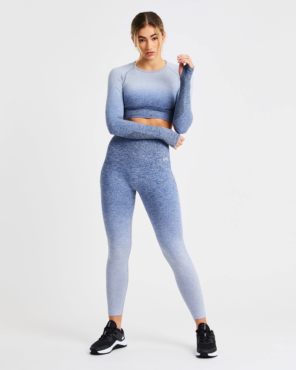 AYBL Pulse Ombré Seamless Leggings Navy | 257-GUBQWN