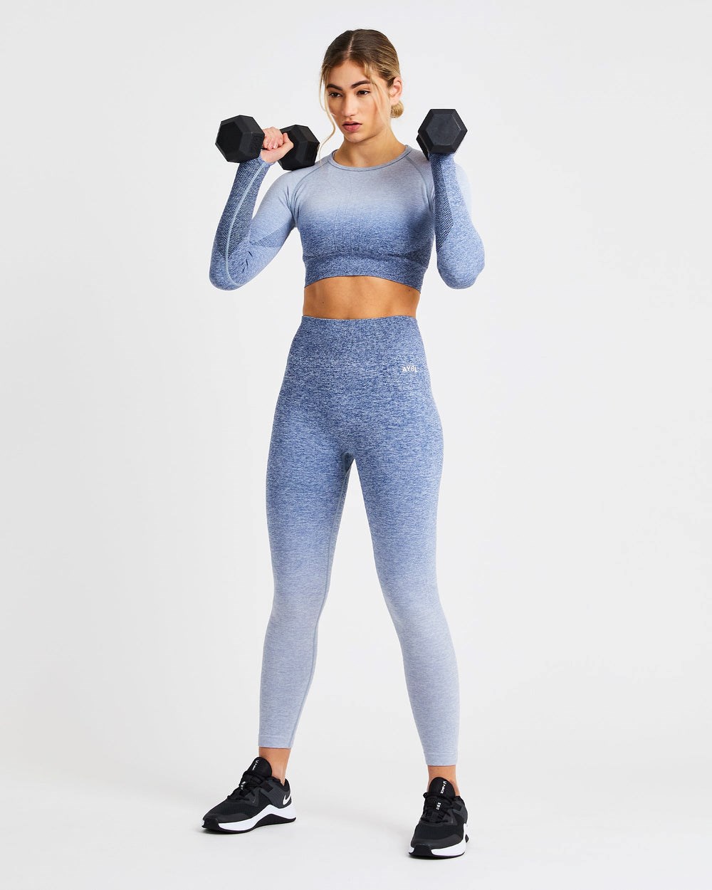 AYBL Pulse Ombré Seamless Leggings Navy | 257-GUBQWN