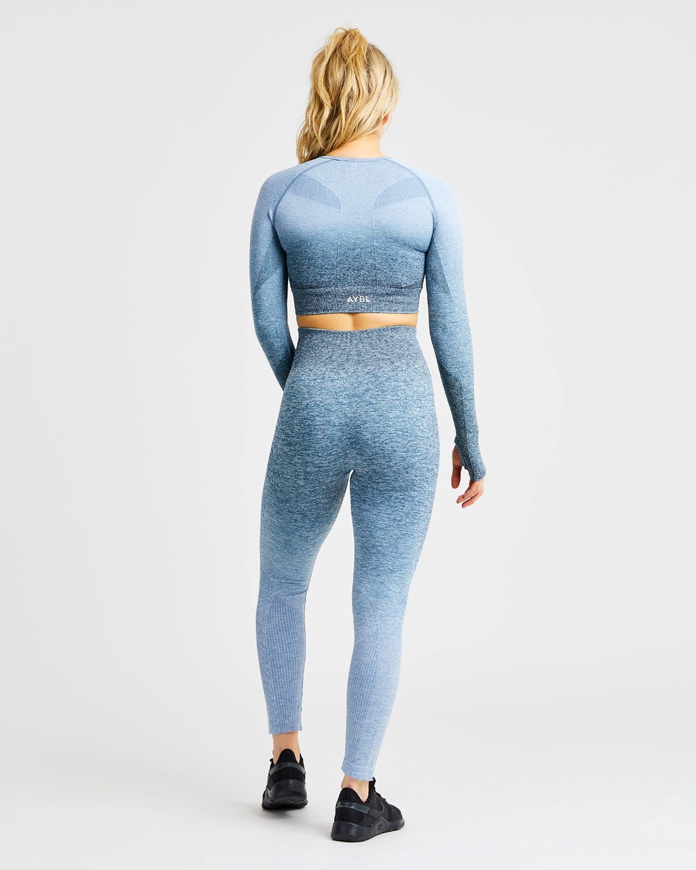 AYBL Pulse Ombré Seamless Leggings Teal | 591-DCMJER