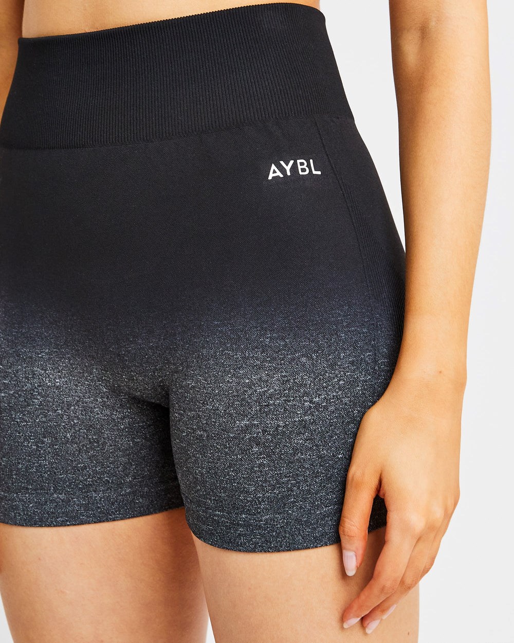 AYBL Pulse Ombré Seamless Shorts Black/Grey | 620-ETIMJY