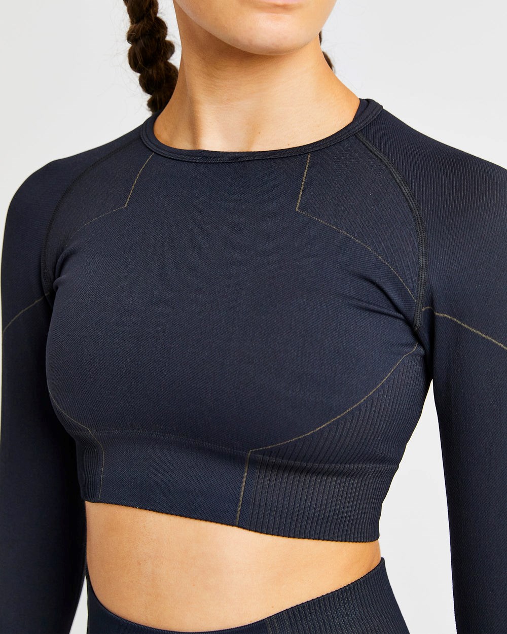 AYBL Reflex Seamless Long Sleeve Crop Top Schwarz | 283-VWXIDK