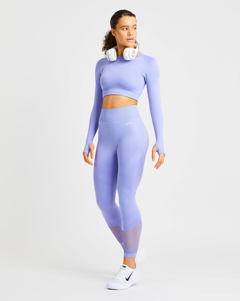 AYBL Reform Seamless Long Sleeve Crop Top Lila | 027-DWHBXE