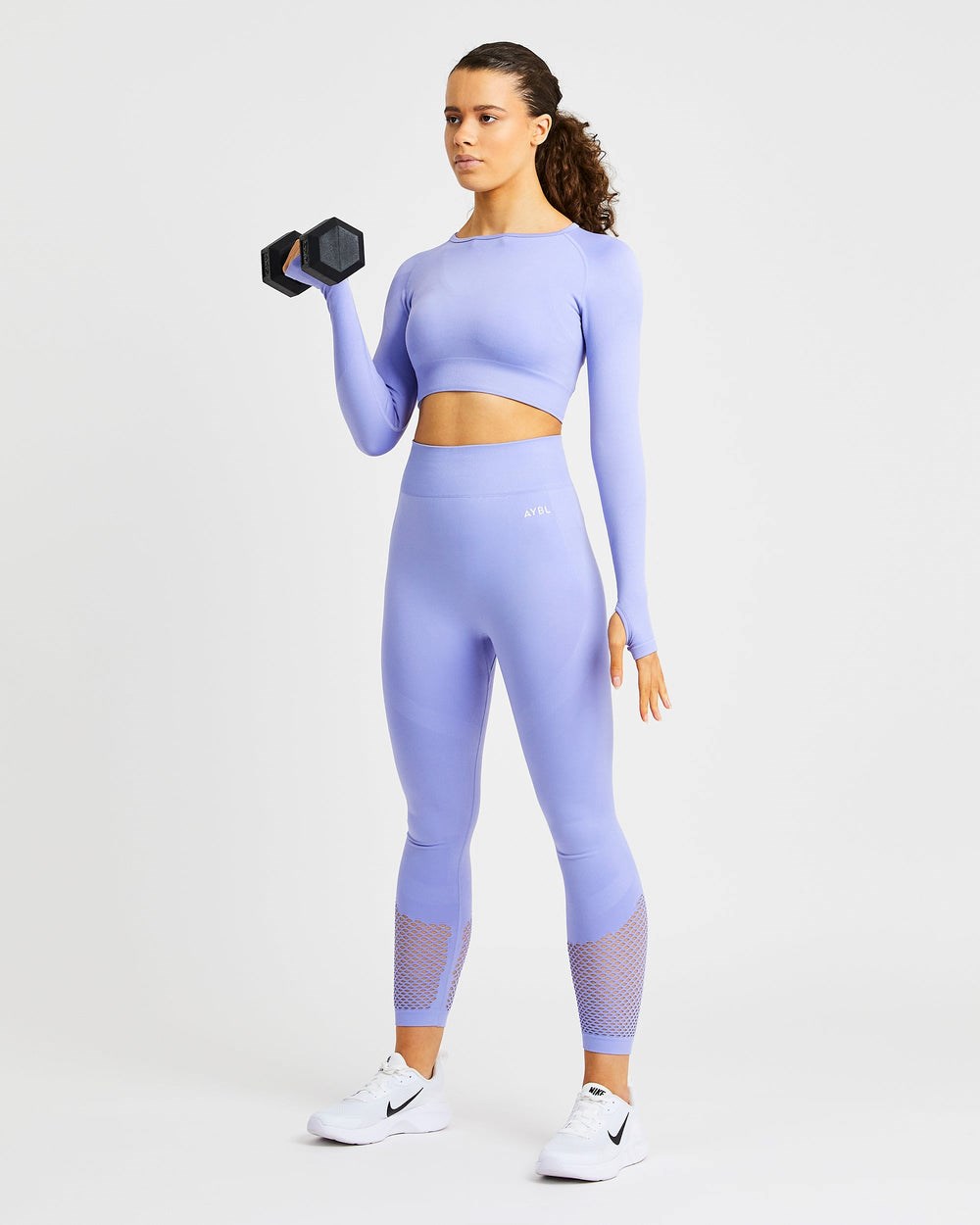 AYBL Reform Seamless Long Sleeve Crop Top Lila | 027-DWHBXE