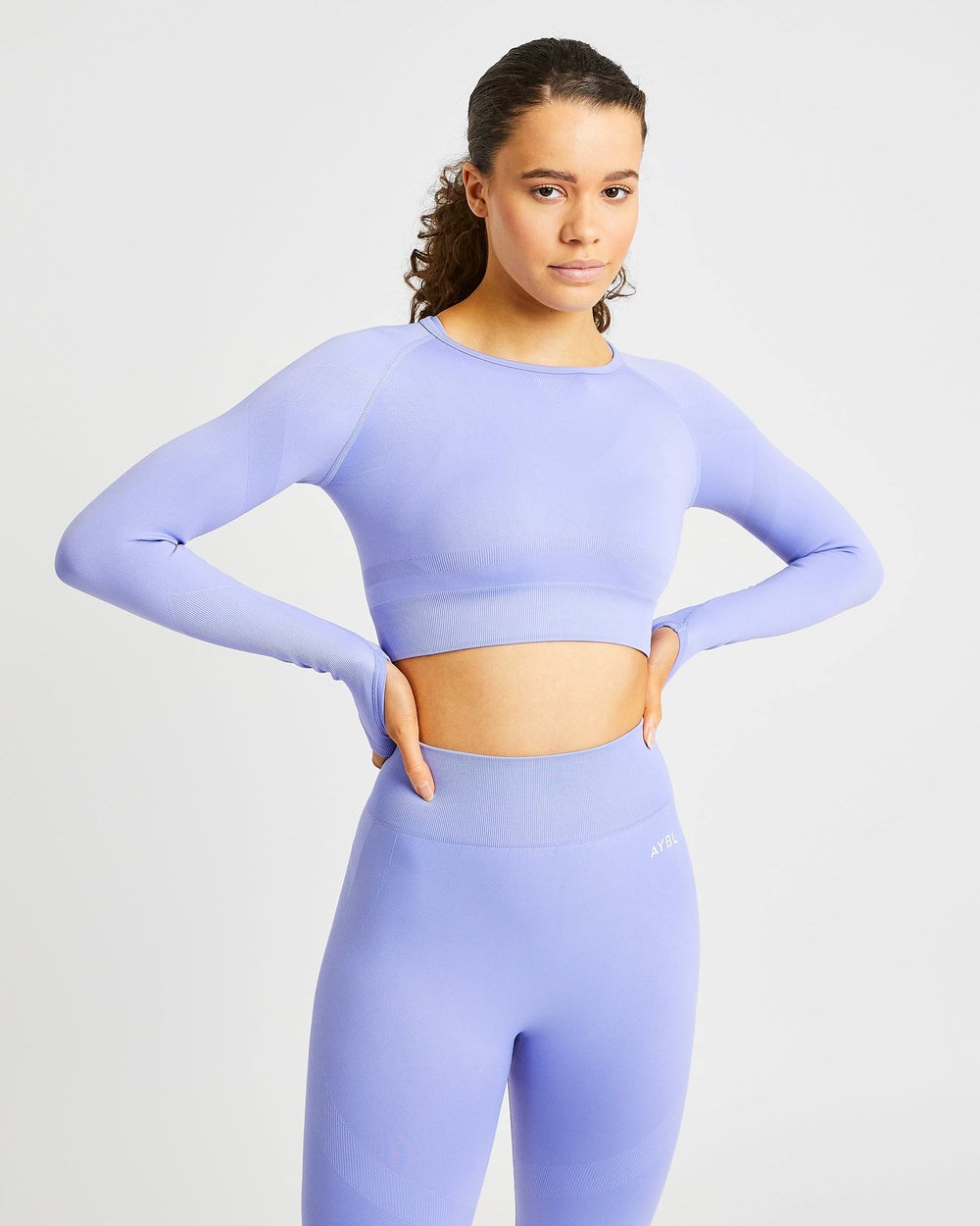 AYBL Reform Seamless Long Sleeve Crop Top Lila | 027-DWHBXE