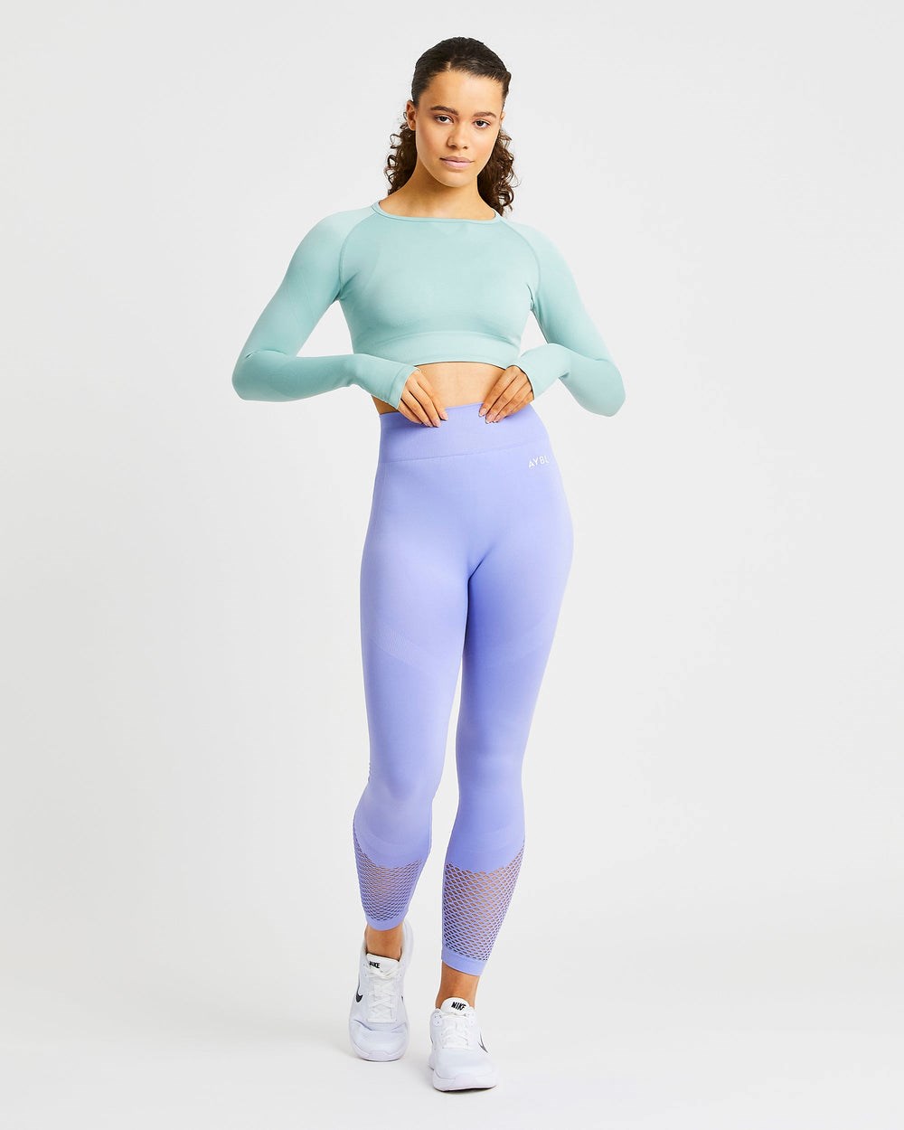 AYBL Reform Seamless Long Sleeve Crop Top Grün | 493-JMWBHN