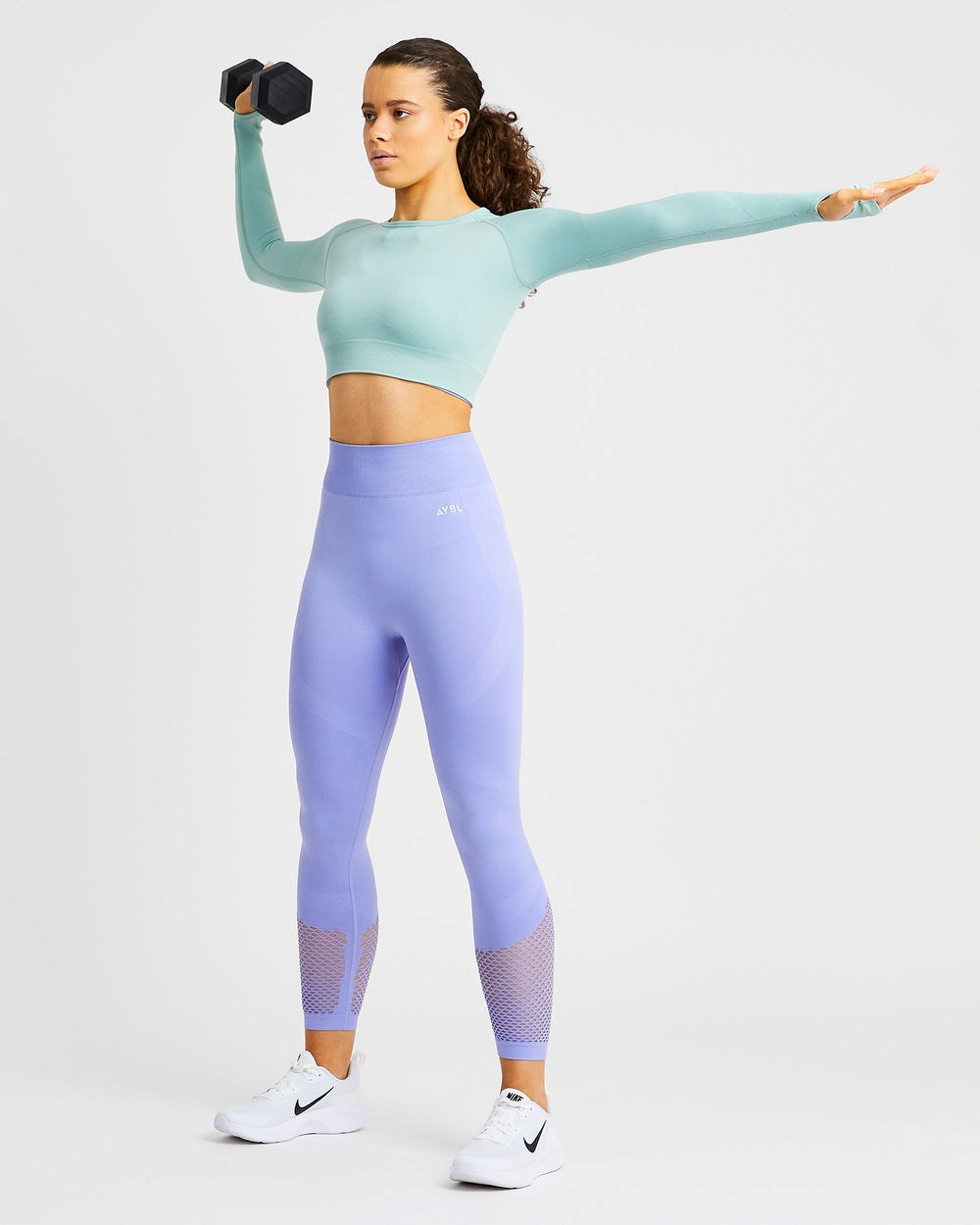 AYBL Reform Seamless Long Sleeve Crop Top Grün | 493-JMWBHN