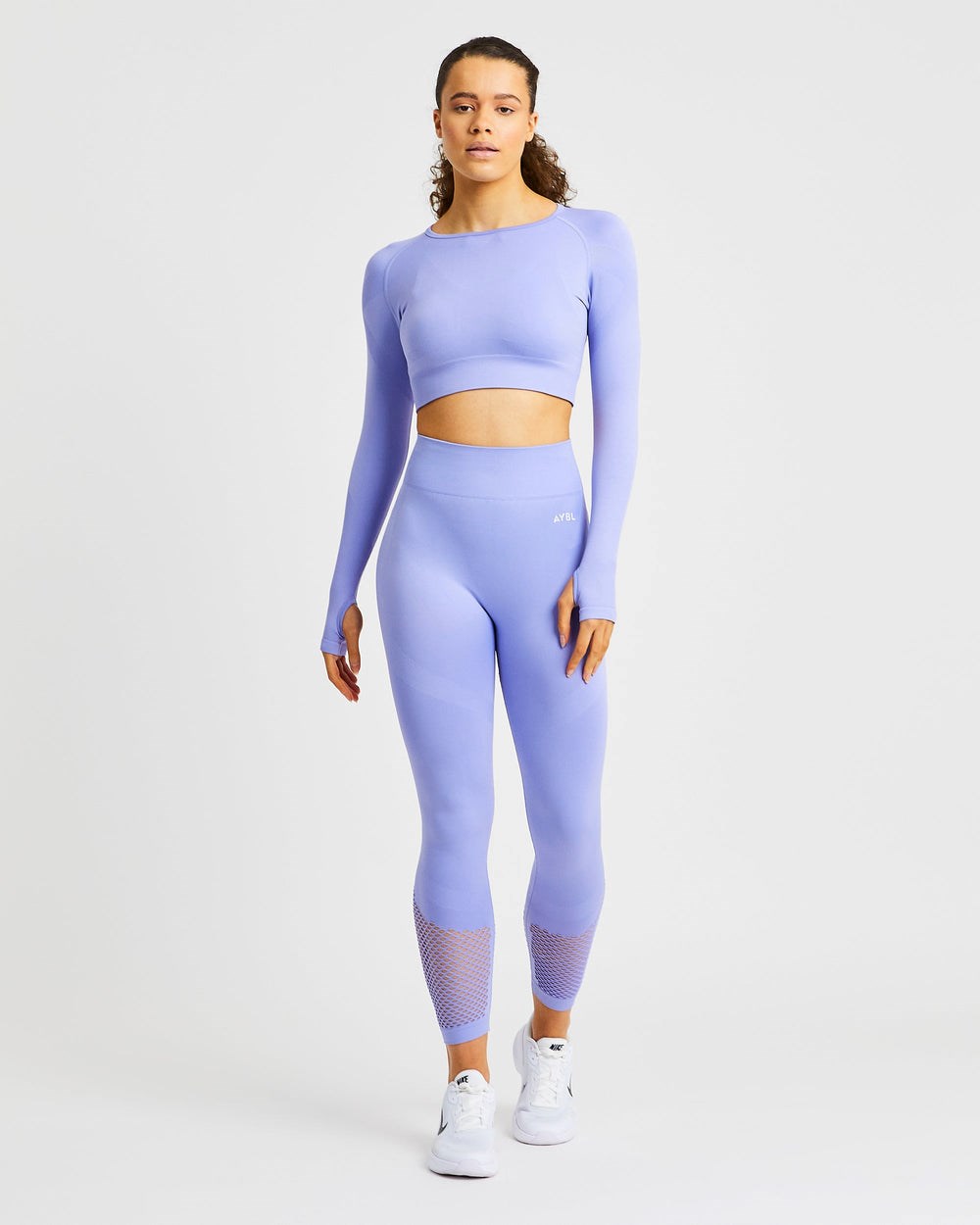 AYBL Reform Seamless Long Sleeve Crop Top Lila | 843-HOXWFR