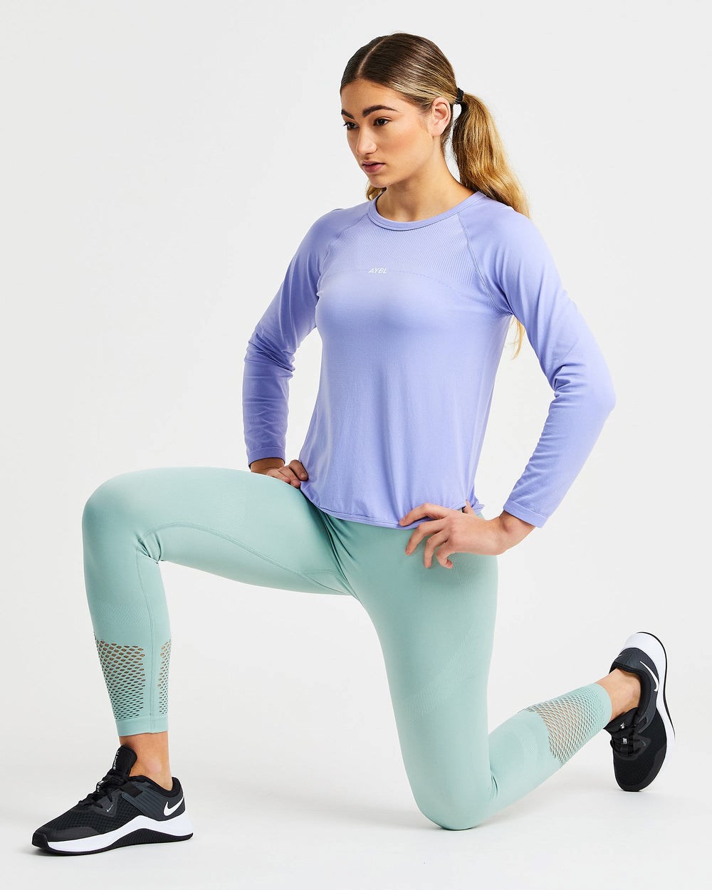 AYBL Reform Seamless Long Sleeve T Shirt Lila | 164-TUAMCW