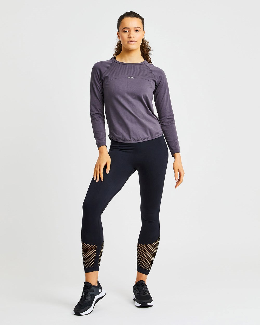 AYBL Reform Seamless Long Sleeve T Shirt Charcoal | 691-FNMQZU