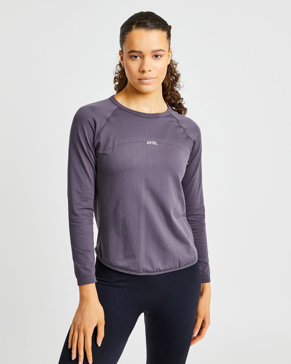 AYBL Reform Seamless Long Sleeve T Shirt Charcoal | 691-FNMQZU