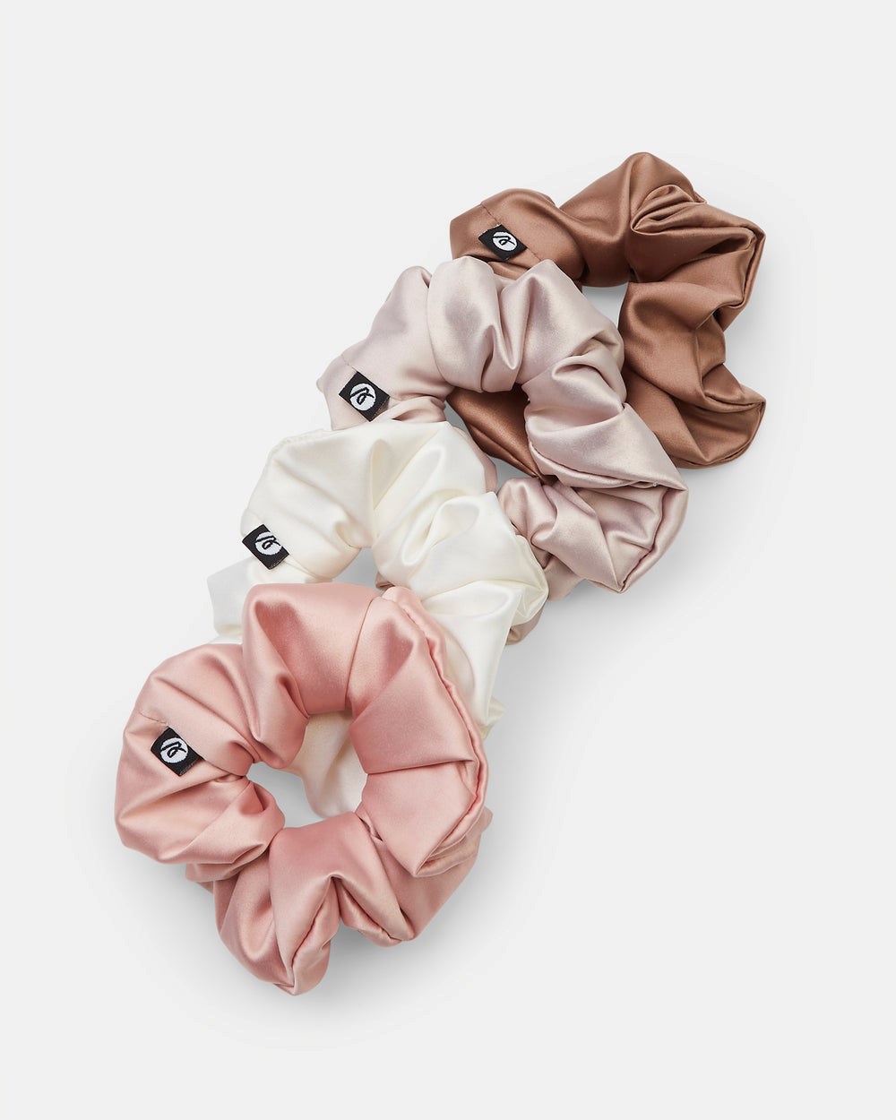 AYBL Scrunchie 4 Pack White/Champagne/Pink/Mocha | 016-VNEUTH