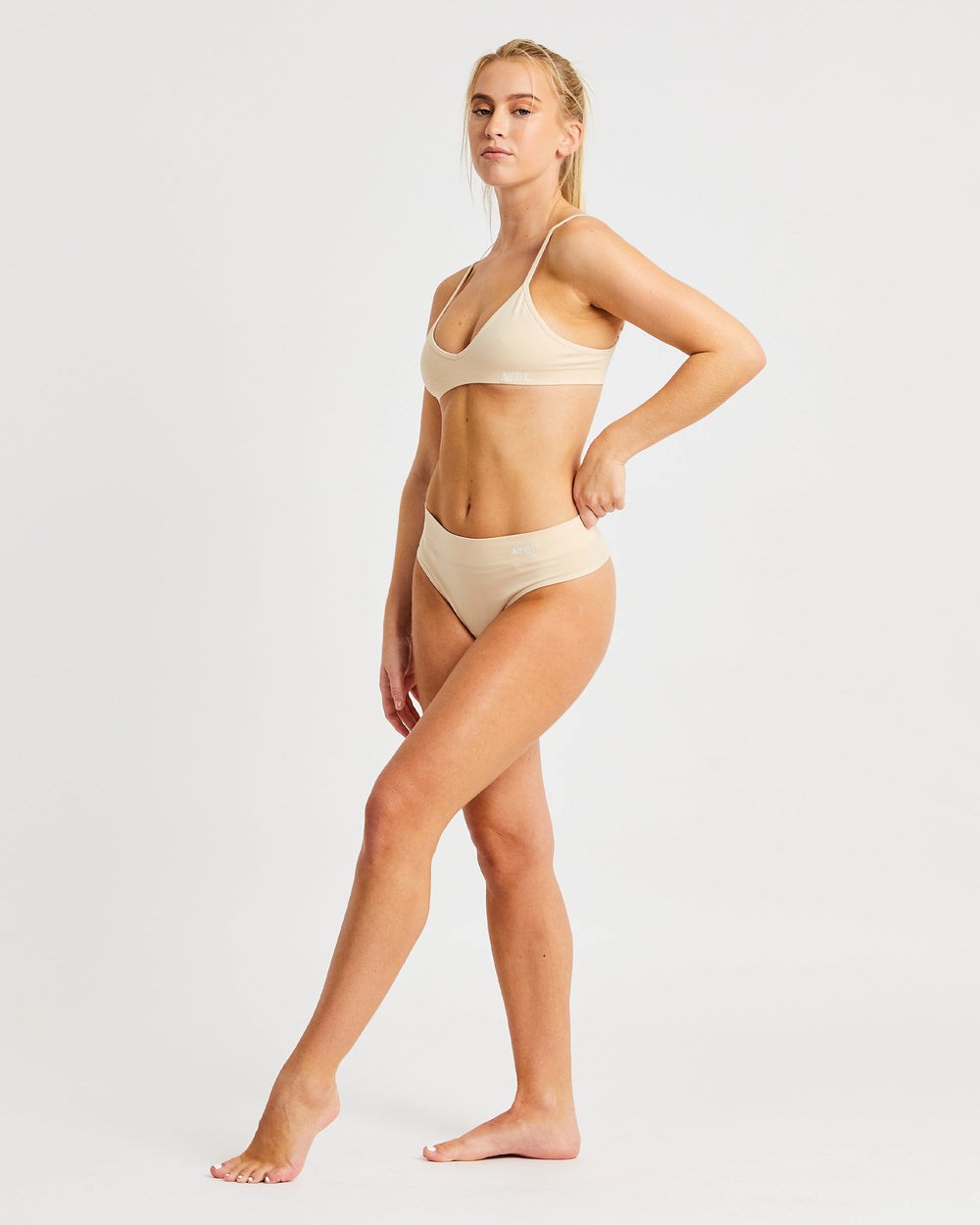 AYBL Seamless High Rise Tanga Nude | 753-ISPYMQ