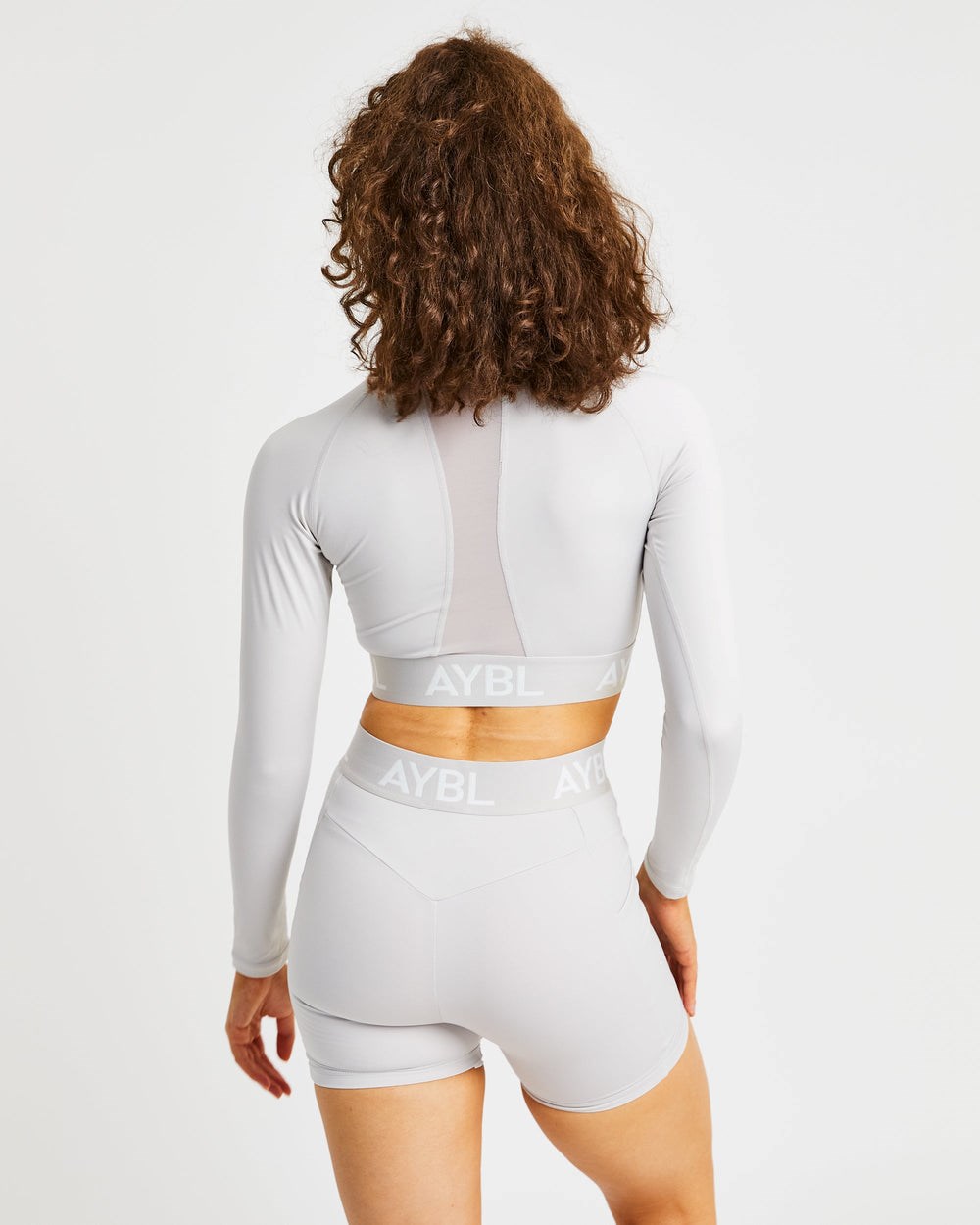 AYBL Sport Long Sleeve Crop Top Beige | 469-EBJVAY